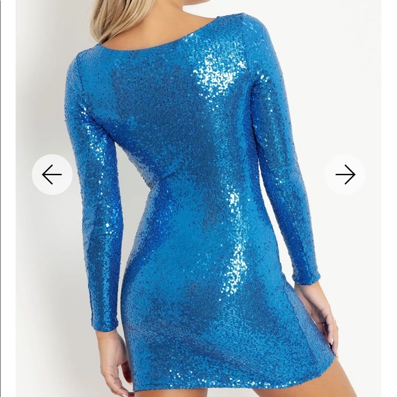 SPARKLE SPARKLE BLUE 💙 SEQUIN LONG SLEEVE DRESS NWT S BM BLACKMILK - Picture 12 of 12